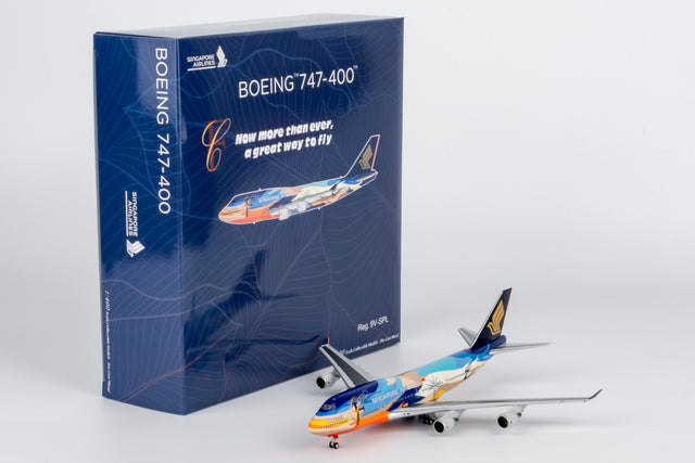 NG Models Singapore Airlines "Tropical" livery Boeing 747-400 9V-SPL 1/400 Aircraft Scale Model