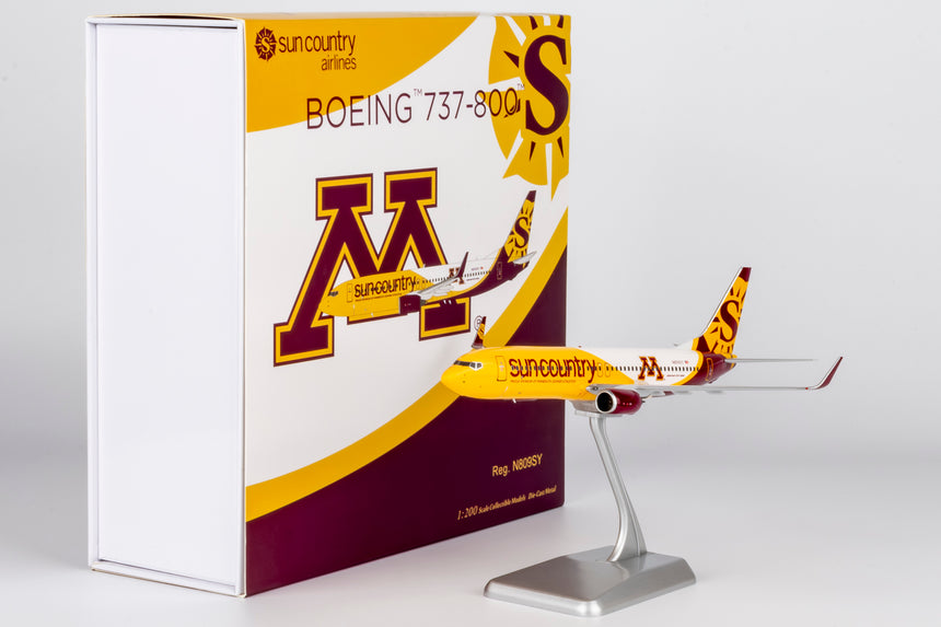 NG Models Sun Country Airlines "New Golden Gophers" Livery Boeing 737-800/w N809SY 1/200 Aircraft Scale Model