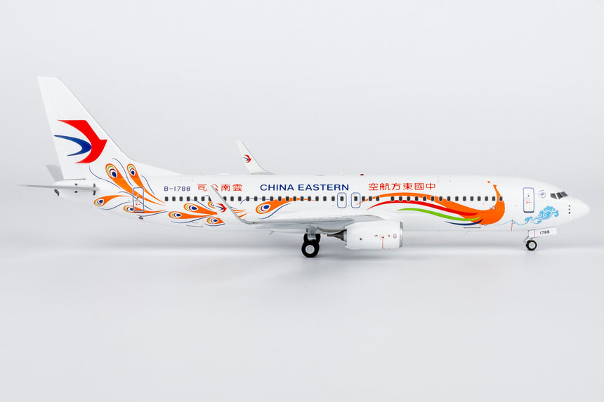 NG Models China Eastern Airlines "Orange Peacock" livery Boeing 737-800/w B-1788 1/200 Aircraft Scale Model