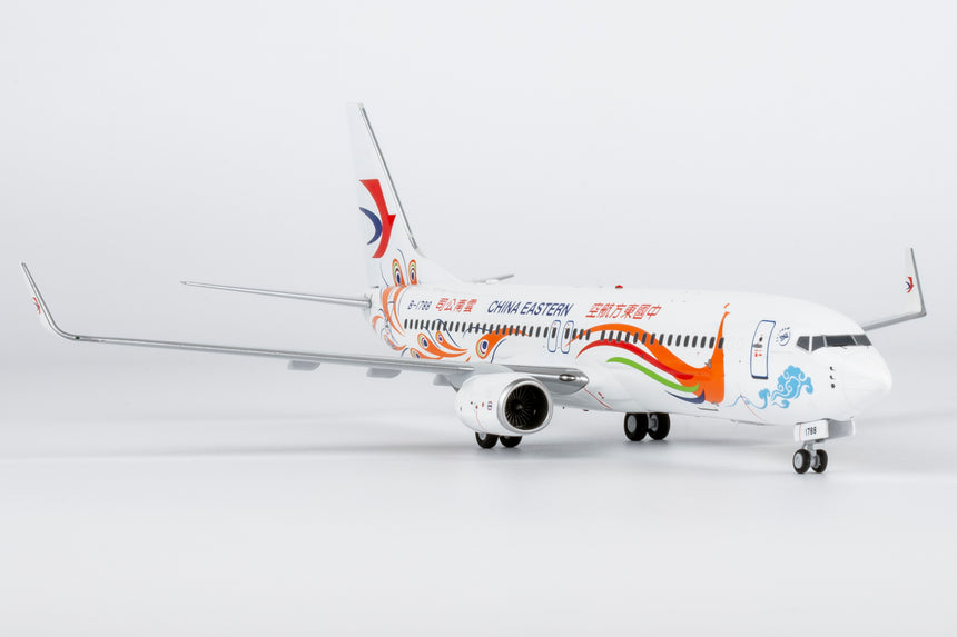 NG Models China Eastern Airlines "Orange Peacock" livery Boeing 737-800/w B-1788 1/200 Aircraft Scale Model
