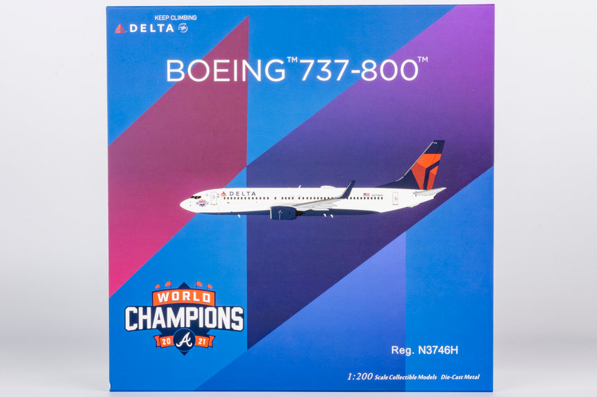 NG Models Delta Air Lines "Atlanta Braves' World Champions" Boeing 737-800/w N3746H 1/200 Scale