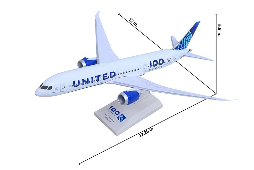 SkyMarks United Airlines Boeing 787-9 100 Years Livery 1/200 Aircraft Scale Model