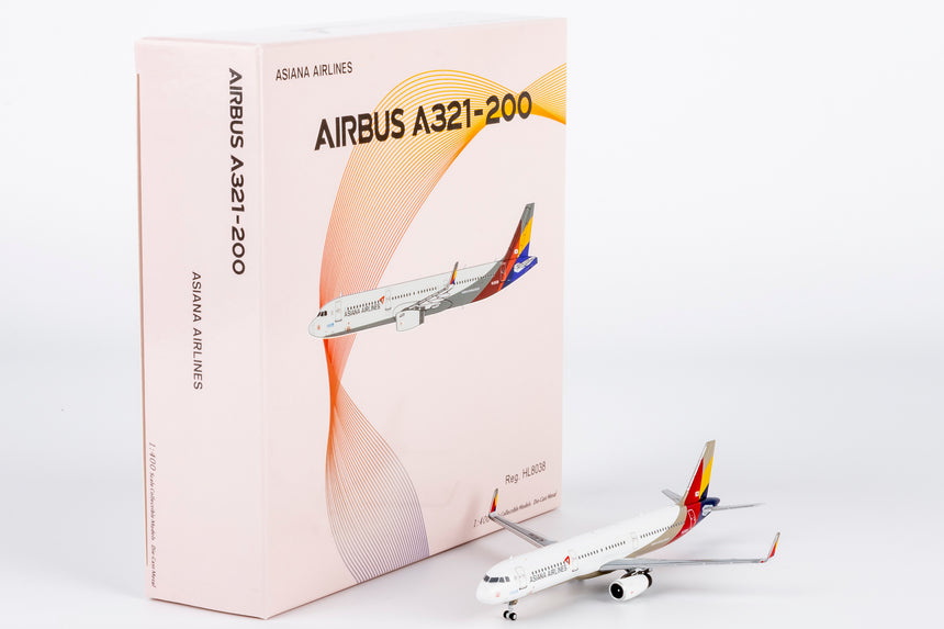 NG Models Asiana Airlines Airbus A321-200/w HL8038 1/400 Aircraft Scale Model
