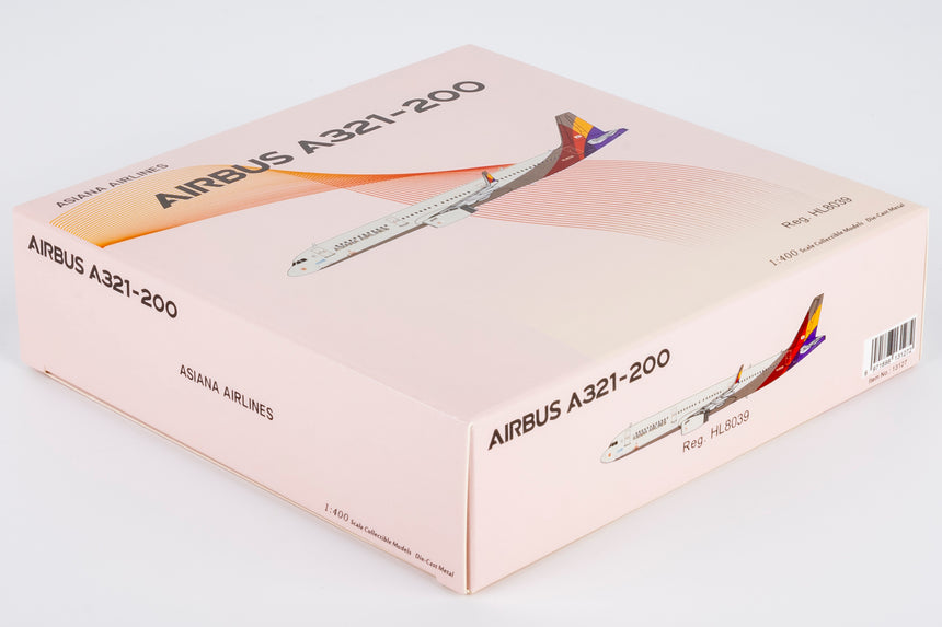NG Models Asiana Airlines (new titles) Airbus A321-200/w HL8039 1/400 Aircraft Scale Model