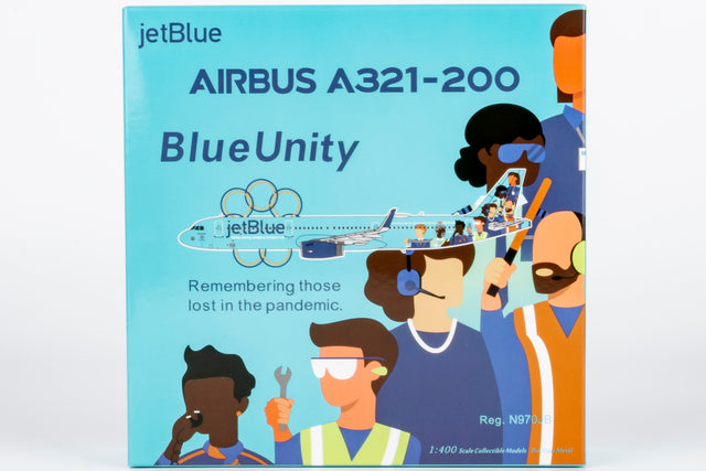 NG Models JetBlue Airways (Blueunity) Airbus A321-200/w N970JB 1/400 Aircraft Scale Model