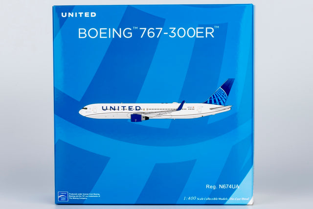 NG Models United Airlines Boeing B767-300ER/w N674UA Blue Evolution c/s 1/400 Aircraft Scale Model
