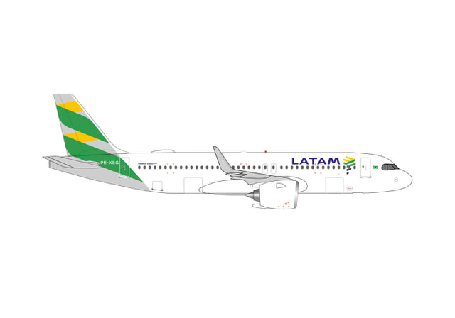 Herpa LATAM Airlines Brasil Airbus A320neo - PR-XBG Brazil Flag Livery 1/500 Aircraft Scale Model