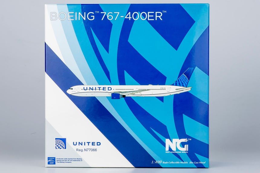 NG Models United Airlines Boeing 767-400ER N77066 "Blue Evolution" CF6 engines 1/400 18001