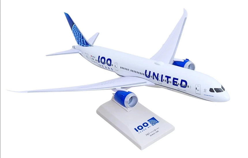 SkyMarks United Airlines Boeing 787-9 100 Years Livery 1/200 Aircraft Scale Model
