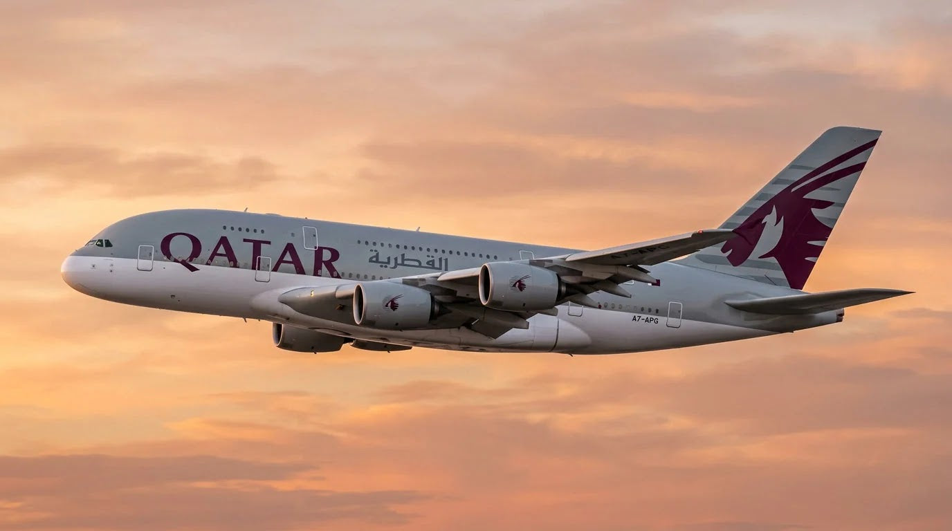 ☆Qatar Airways A380-800　ノーマル塗装 Qatar Airways Airbus A380-800 46cm Aircraft Model – Aircraft Model