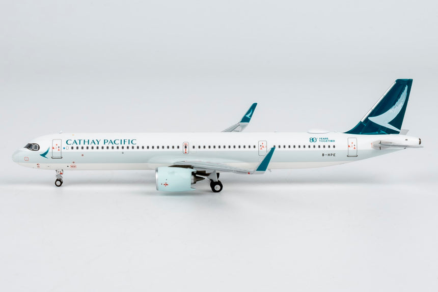 NG Models Cathay Pacific Airways Airbus A321neo B-HPE ("80 Years Together" sticker) 1/400 Aircraft Scale Model