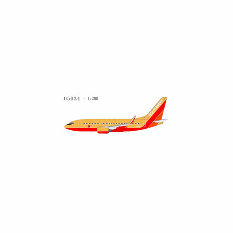 NG Models Southwest Airlines (Mustard rocket livery with winglets) Boeing 737-700 N758SW 1/200 Aircraft Scale Model