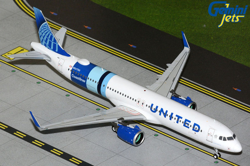 GeminiJets United Airlines Airbus A321neo N94750 "Coastliner" 1/200 Aircraft Scale Model