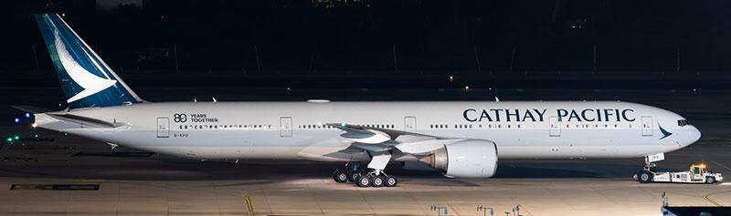 Aviation400 Cathay Pacific Boeing 777-367ER B-KPO 80 Years Together (detachable gear) 1/400 Aircraft Scale Model