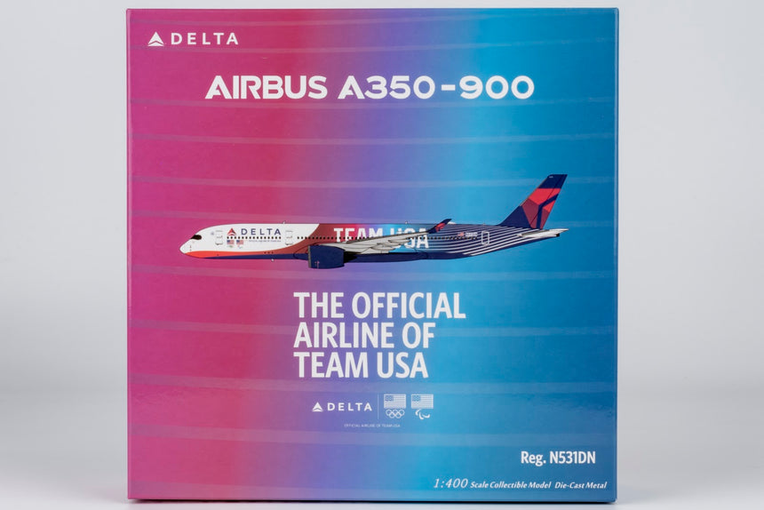 NG Models Delta Air Lines Airbus A350-900 N531DN TEAM USA #3 1/400 Aircraft Scale Model
