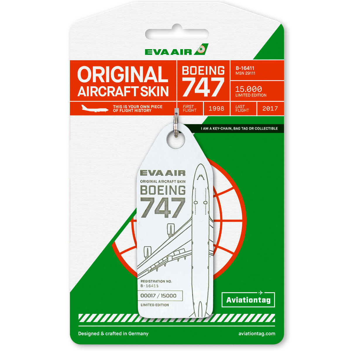 EVA航空 Aviationtag B747-400 Buy EVA Air Boeing 747-400 Wings Model & Aviationtag Set