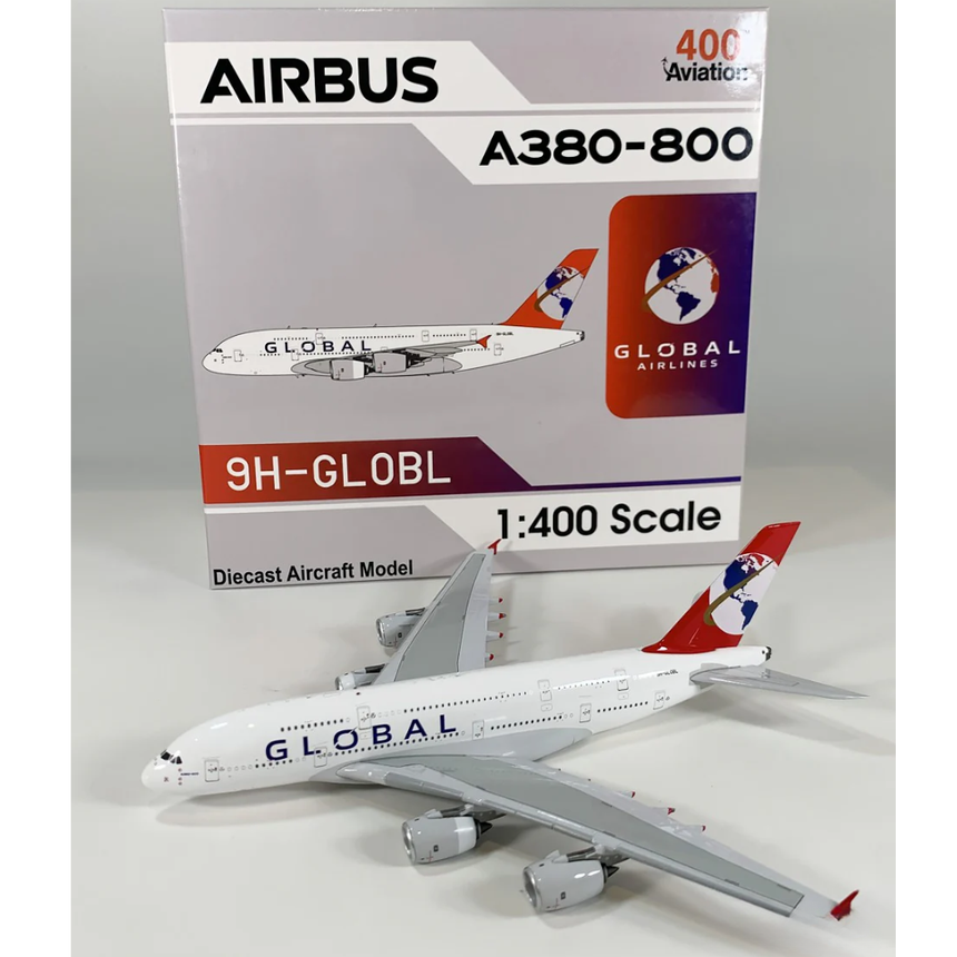 Aviation400 Global Airlines Airbus A380-841 9H-GLOBL (detachable gear) 1/400 Scale