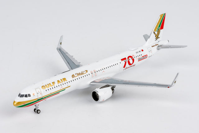 NG Models Gulf Air Airbus A321neo A9C-NB (70th Anniversary livery) 1/400 Aircraft Scale Model