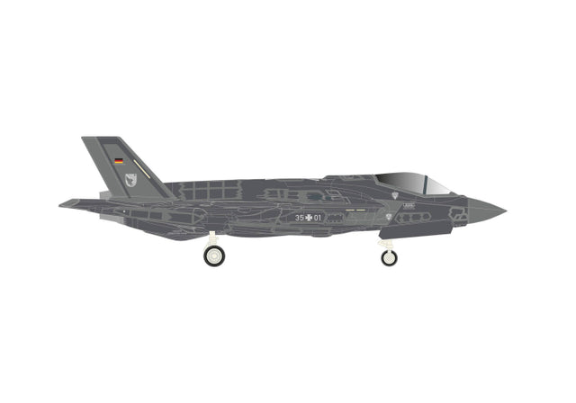 Herpa German Air Force Lockheed Martin F-35A Lightning II - 35+01 "Tactical Training Commando" 1/200 Aircraft Scale Model