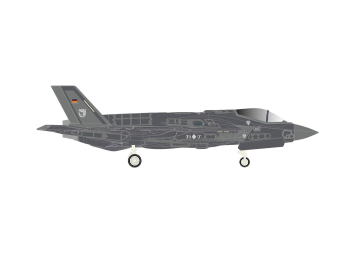 Herpa German Air Force Lockheed Martin F-35A Lightning II - 35+01 "Tactical Training Commando" 1/200 Aircraft Scale Model