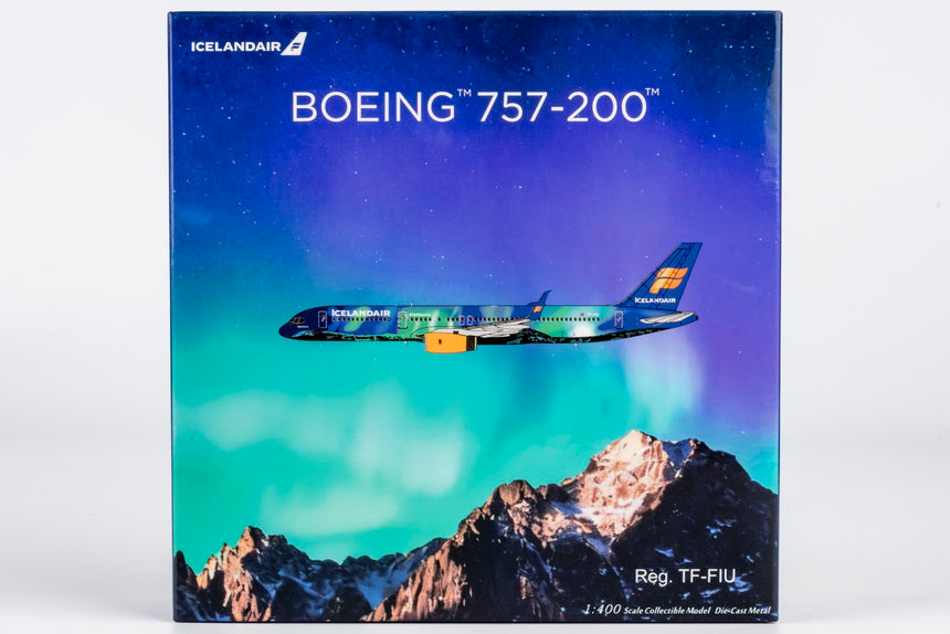 NG Models Icelandair Boeing 757-200/w TF-FIU Aurora (Northern Lights) Aircraft Scale Model