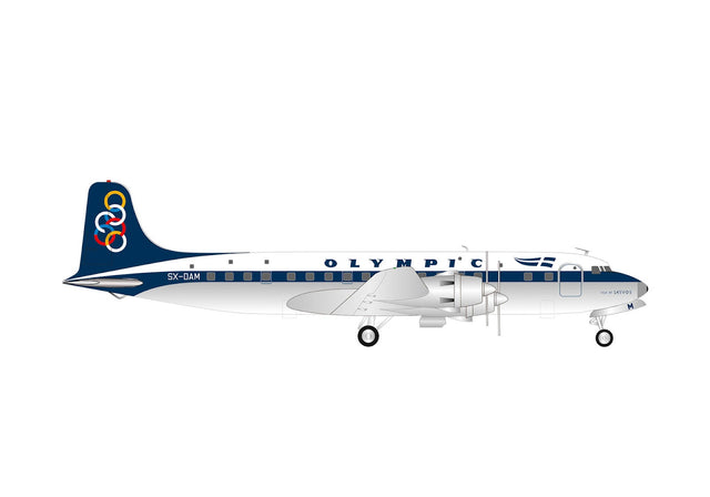 Herpa Olympic Airways Douglas DC-6(B) SX-DAM Isle of Lesvos 1/200 Aircraft Scale Model