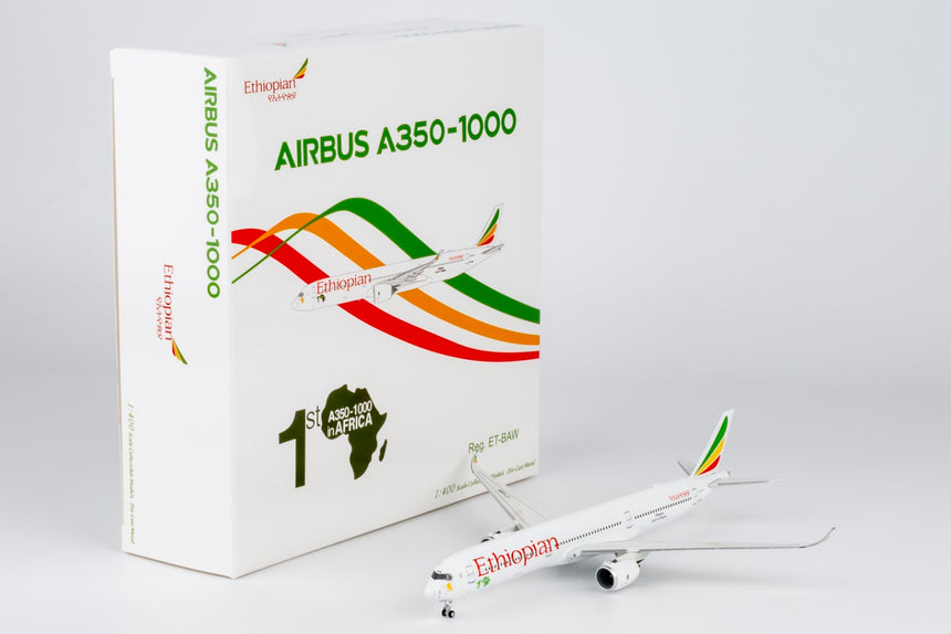 NG Models Ethiopian Airlines Airbus A350-1000 ET-BAW ("1st A350-1000 in Africa" sticker) 1/400 Aircraft Scale Model