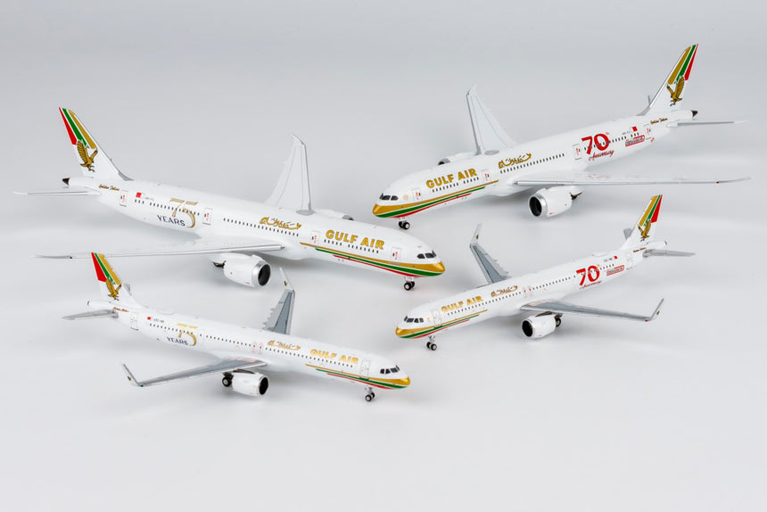 NG Models Gulf Air Airbus A321neo A9C-NB (70th Anniversary livery) 1/400 Aircraft Scale Model