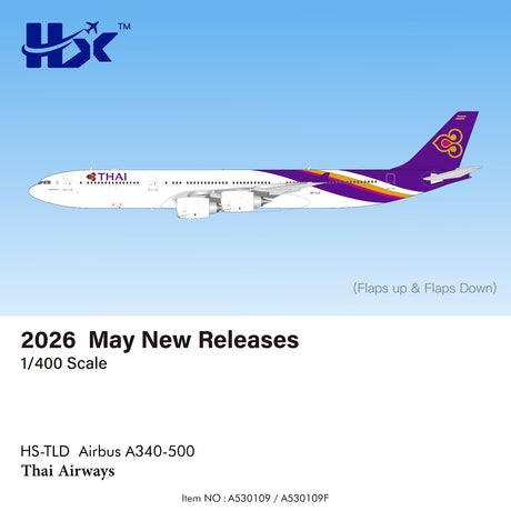 HX Models Thai Airways Airbus A340-500 HS-TLD Flaps Down 1/400