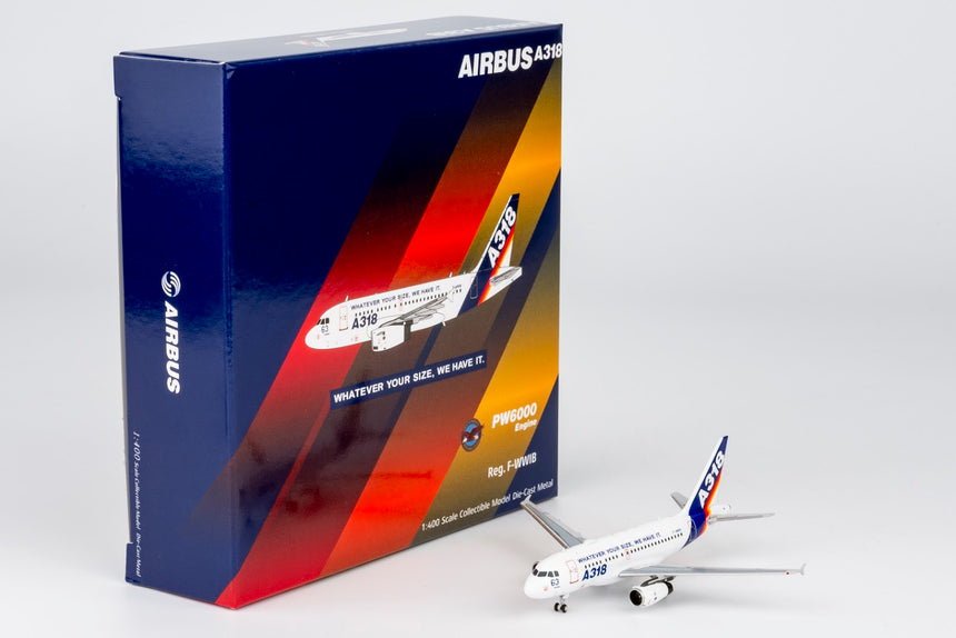 NG Models Airbus Industrie Airbus A318-100 F-WWIB with "What Ever Your Size, We Have It." titles 1/400 Aircraft Scale Model