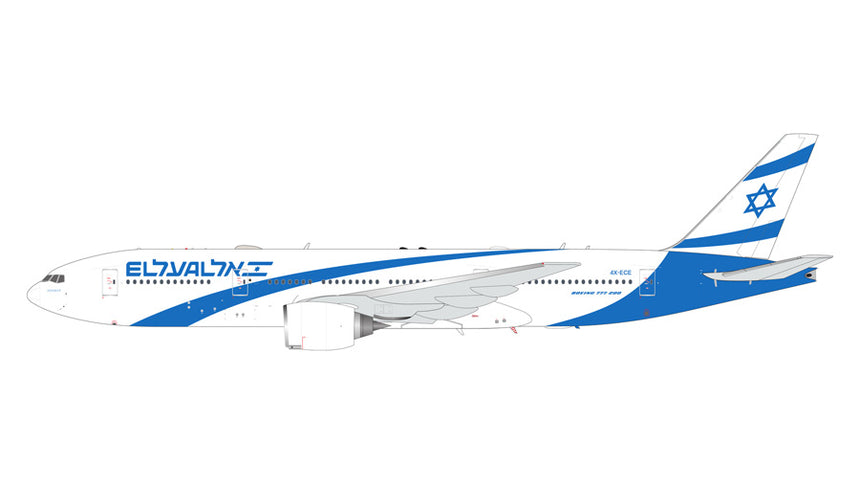 GeminiJets El Al Israel Airlines Boeing B777-200ER 4X-ECE New Livery 1/200 Aircraft Scale Model