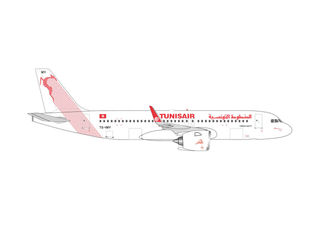 Herpa Tunisair Airbus A320neo - TS-IMY 1/500 Aircraft Scale Model