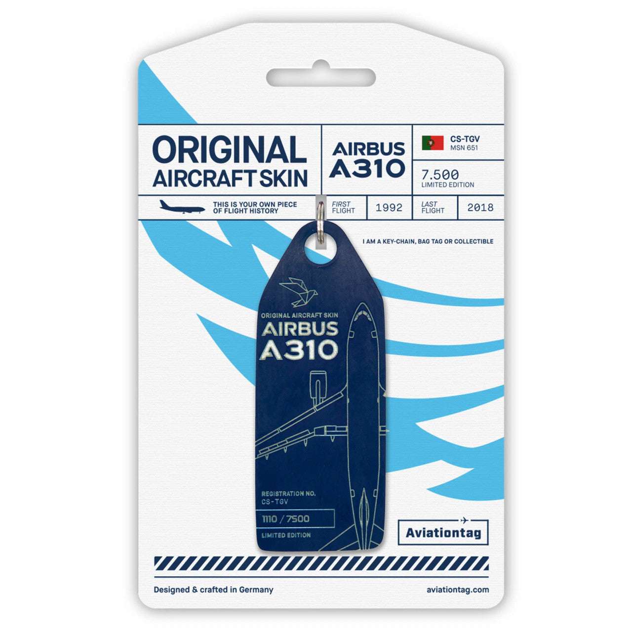 AviationTag Airbus A310 - CS-TGV Blue