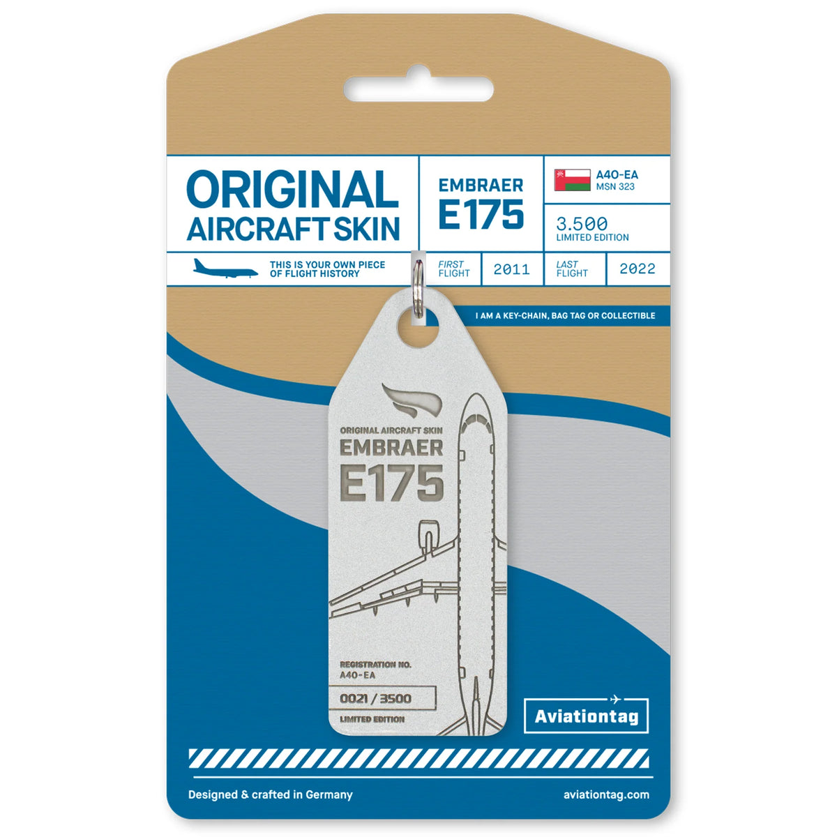 AviationTag Oman Air Embraer E175 - A4O-EA Silver – Aircraft Model Store
