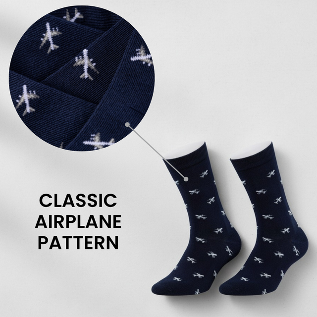 Plane Mad Socks - Funny Aeroplane Gift - 1 Pair, Size 8-11 UK and 42-46 EU