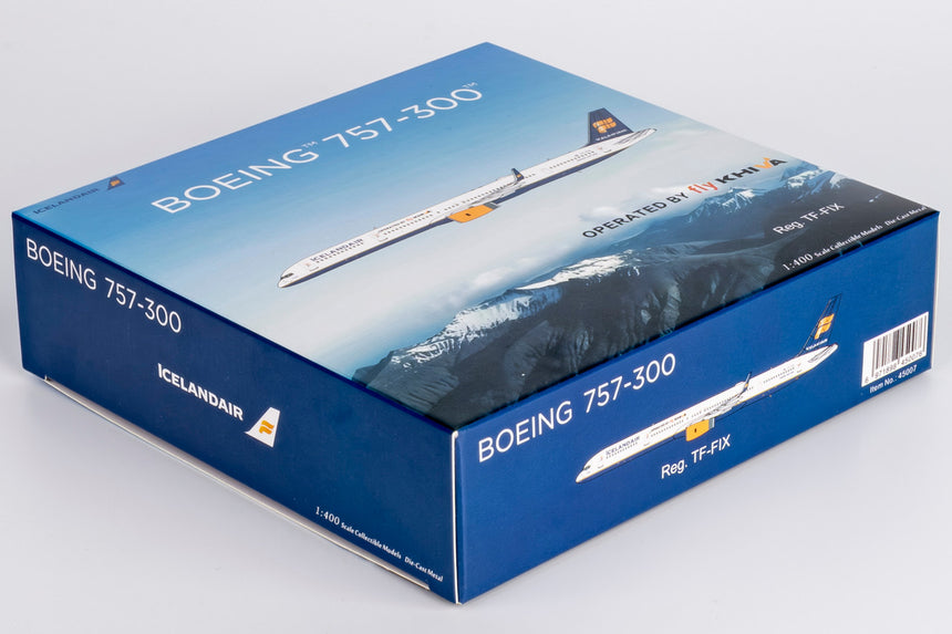 NG Models Icelandair (Fly Khiva) with "Operated by Fly KHIVA" Titles Boeing 757-300/w TF-FIX 1/400 Scale