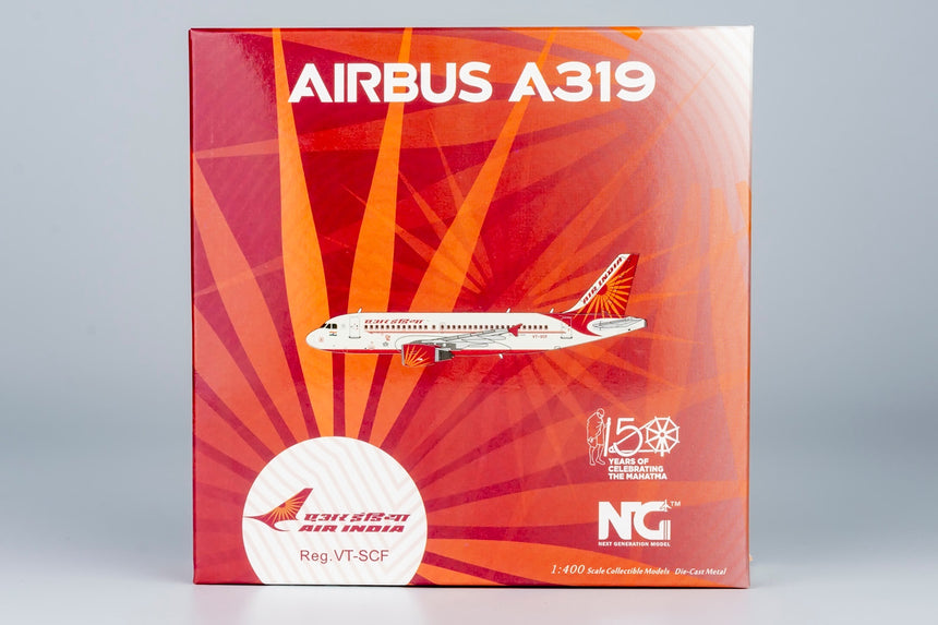 Air India Airbus A319-100 VT-SCF with "150 Years of Celebrating The Mahatma" sticker 1/400 Aircraft Scale Model