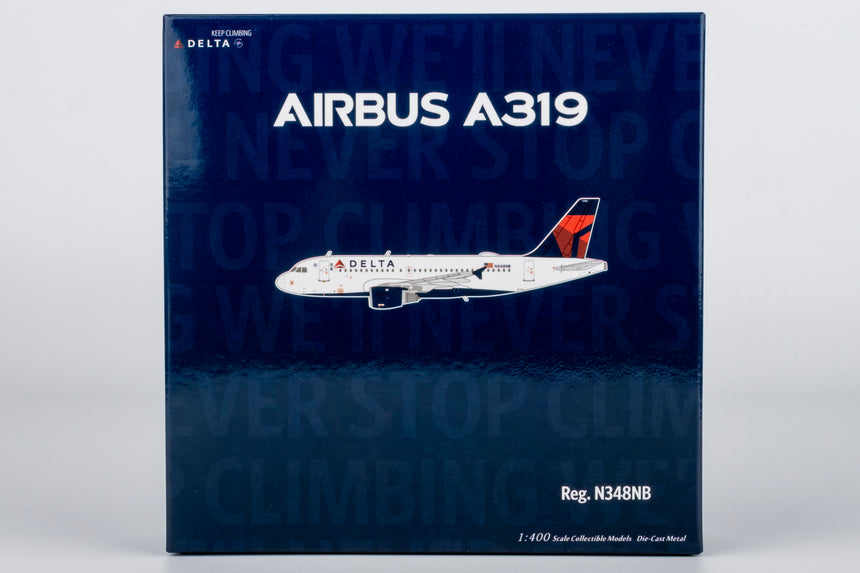 NG Models Delta Air Lines (large title) Airbus A319-100 N348NB 1/400 Aircraft Scale Model