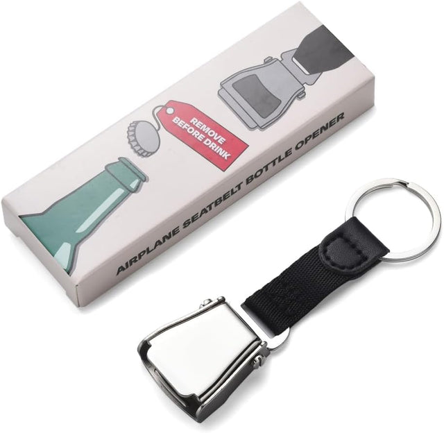 Airplane Seatbelt Bottle Opener Keychain