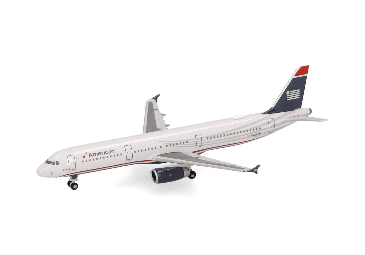 Herpa American Airlines Airbus A321 - US Airways Heritage livery – N578UW 1/500 Aircraft Scale Model