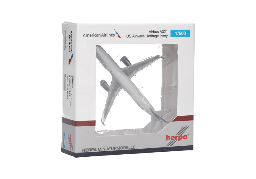 Herpa American Airlines Airbus A321 - US Airways Heritage livery – N578UW 1/500 Scale