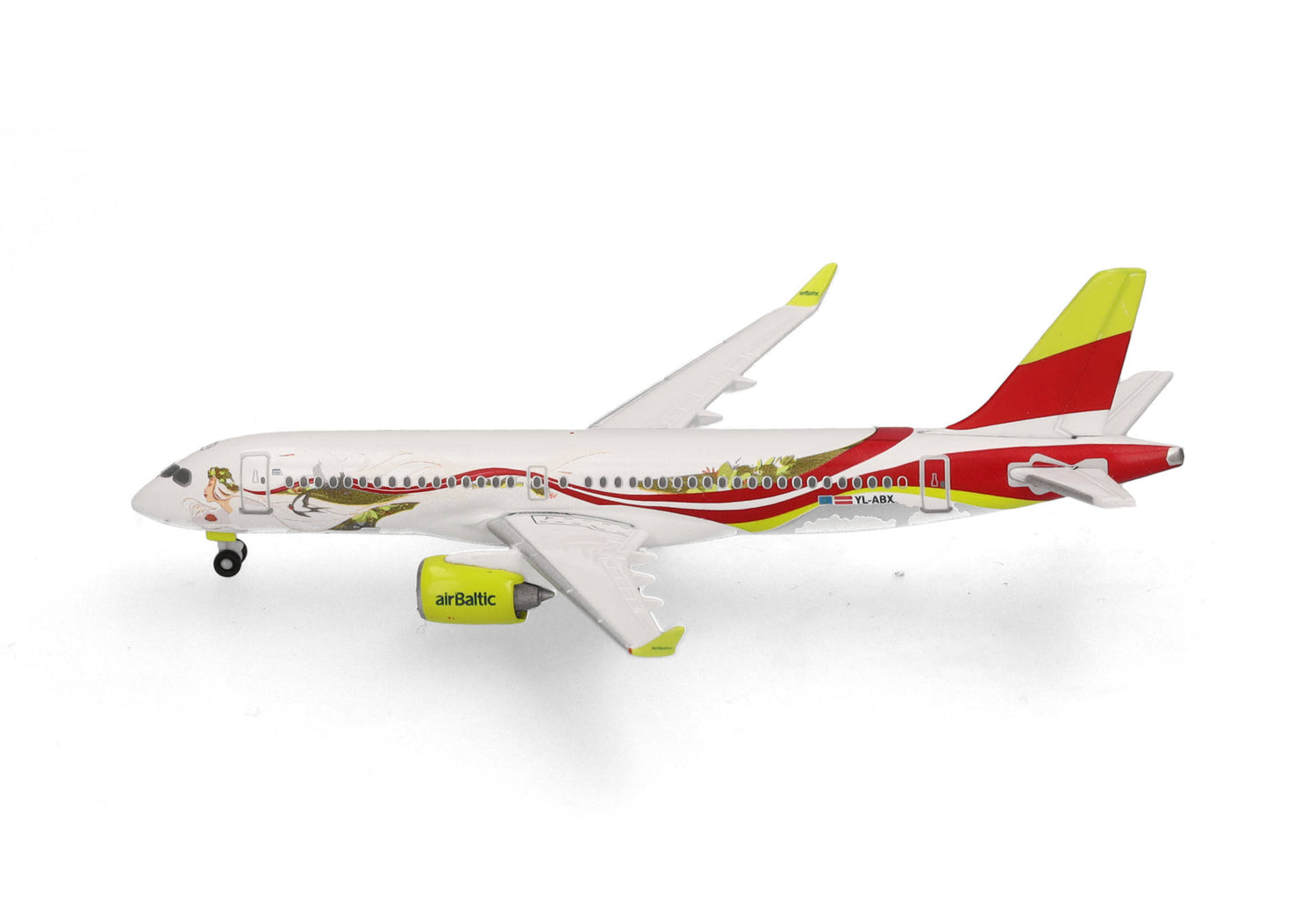 Herpa airBaltic Airbus A220-300 "50th A220" - YL-ABX 1/500 Scale