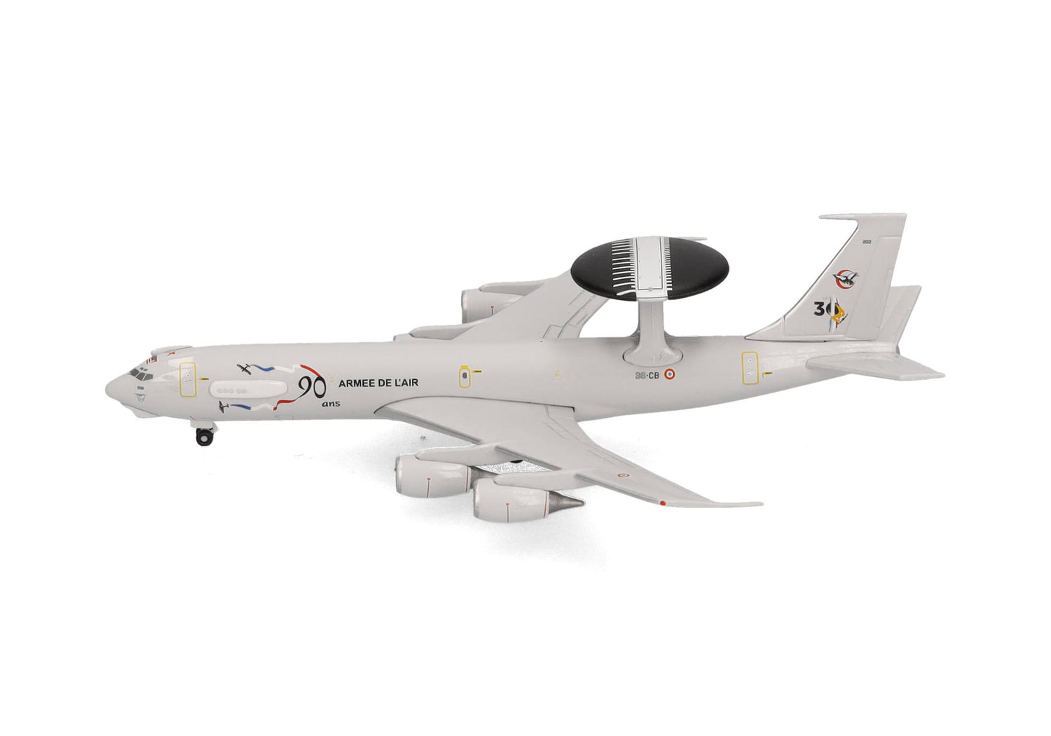 Herpa French Air Force Boeing E-3F Sentry - 36th Airborne Command and Control Wing - 90th Anniversary – 36-CB "Charognard" 1/500 Scale