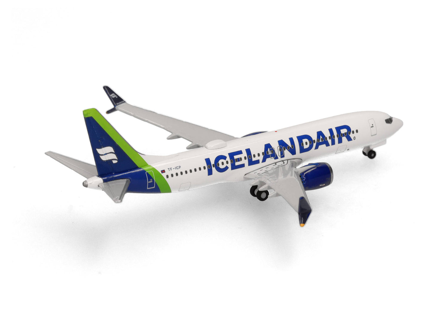 Herpa Icelandair Boeing 737 Max 8 - Green Tail Stripe - TF-ICP "Landmannalaugar" 1/500 Scale