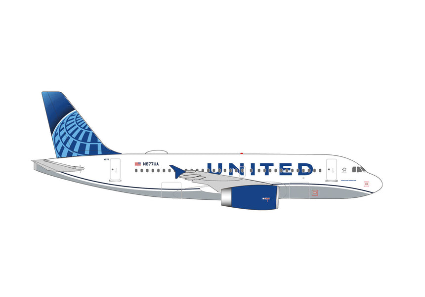 Herpa United Airlines Airbus A319 N877UA 1/500 Aircraft Scale Model