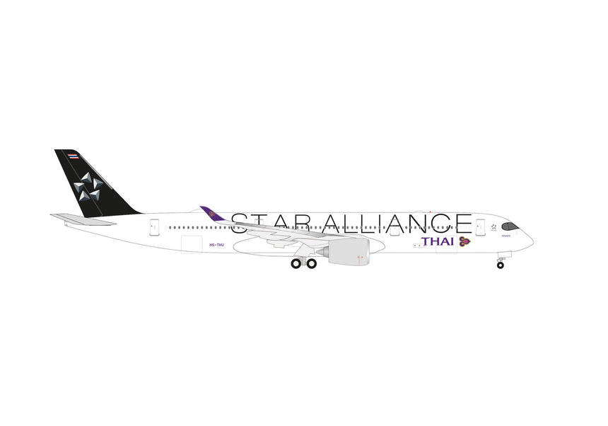 Herpa Thai Airways Airbus A350-900 "Star Alliance" - HS-THU 1/500 Aircraft Scale Model