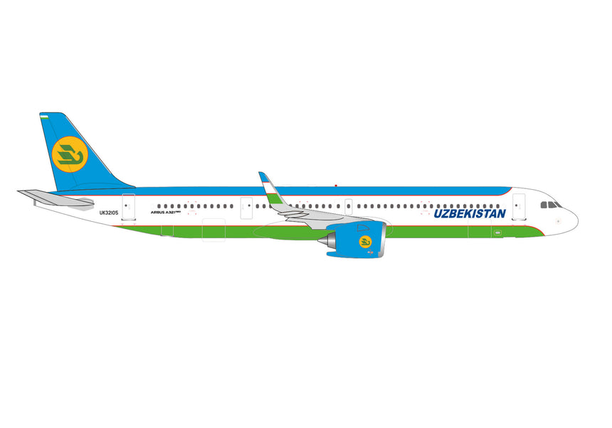 Herpa Uzbekistan Airways Airbus A321neo – UK32105 1/500 Aircraft Scale Model