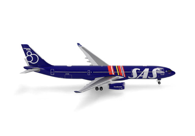 Herpa SAS Scandinavian Airlines Airbus A330-300 - 80 Years 1/500 Aircraft Scale Model