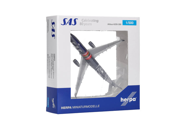 Herpa SAS Scandinavian Airlines Airbus A330-300 - 80 Years 1/500 Aircraft Scale Model