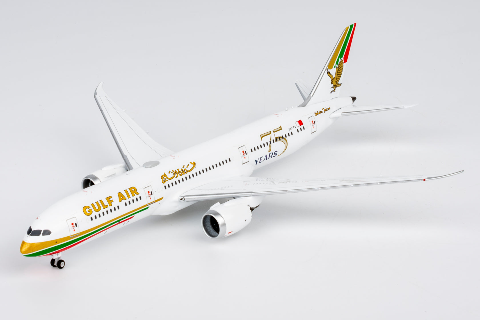 NG Models Gulf Air Boeing 787-9 Dreamliner A9C-FG (1976 retro cs